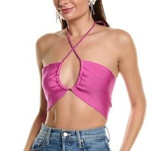 FARM Rio Pink Halter Crop Top